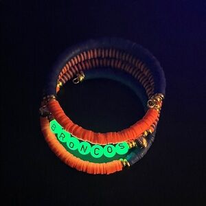 Hand Crafted Orange and Blue Bracelet